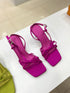 Bow Decor Multi Strap Slid On Heels